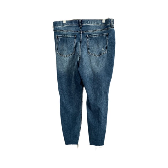 Wonderly jeggings 16P. Raw cuffs, light distressing, pockets, medium blue. VGUC - Picture 5 of 9